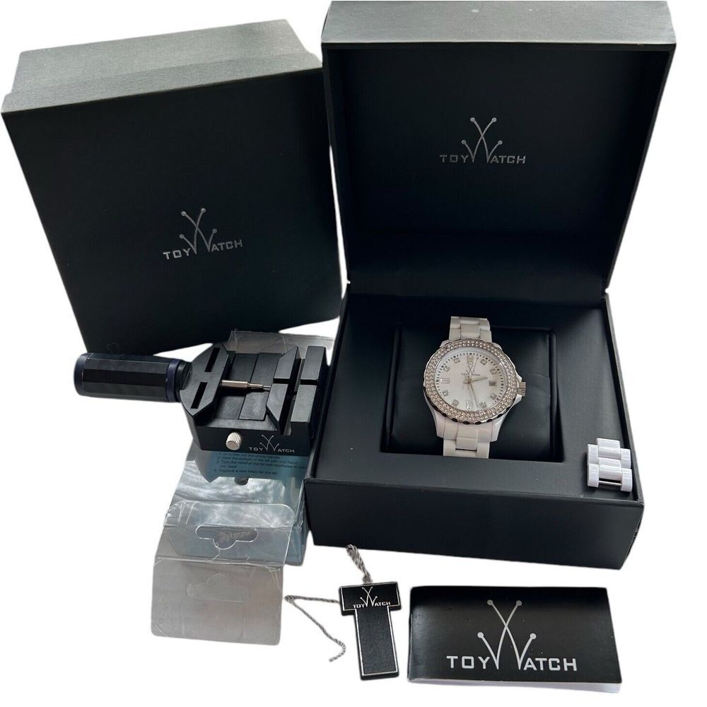 ToyWatch Plasteramic White Diamond Wristwatch 2011 With Watch Tool &‎ orig Boxes